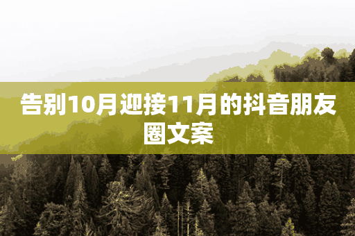 告别10月迎接11月的抖音朋友圈文案